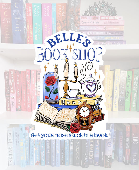 Belle’s Book Shop - bookish stickers / booktok / book addict / whimsy / reader / water resistant | bookish gifts | kindle