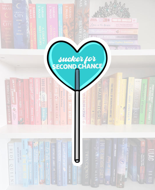 Sucker For Second Chance - bookish stickers / booktok / book addict / whimsy / reader / water resistant | bookish gifts | kindle