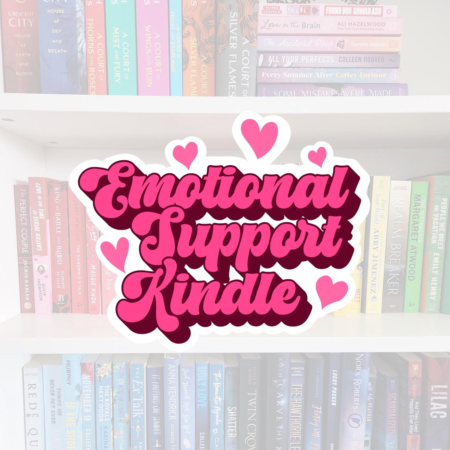 Emotional Support Kindle | bookish sticker | books | reader | fiction addiction | retro | groovy | bookish gifts | booktok | bookstagram