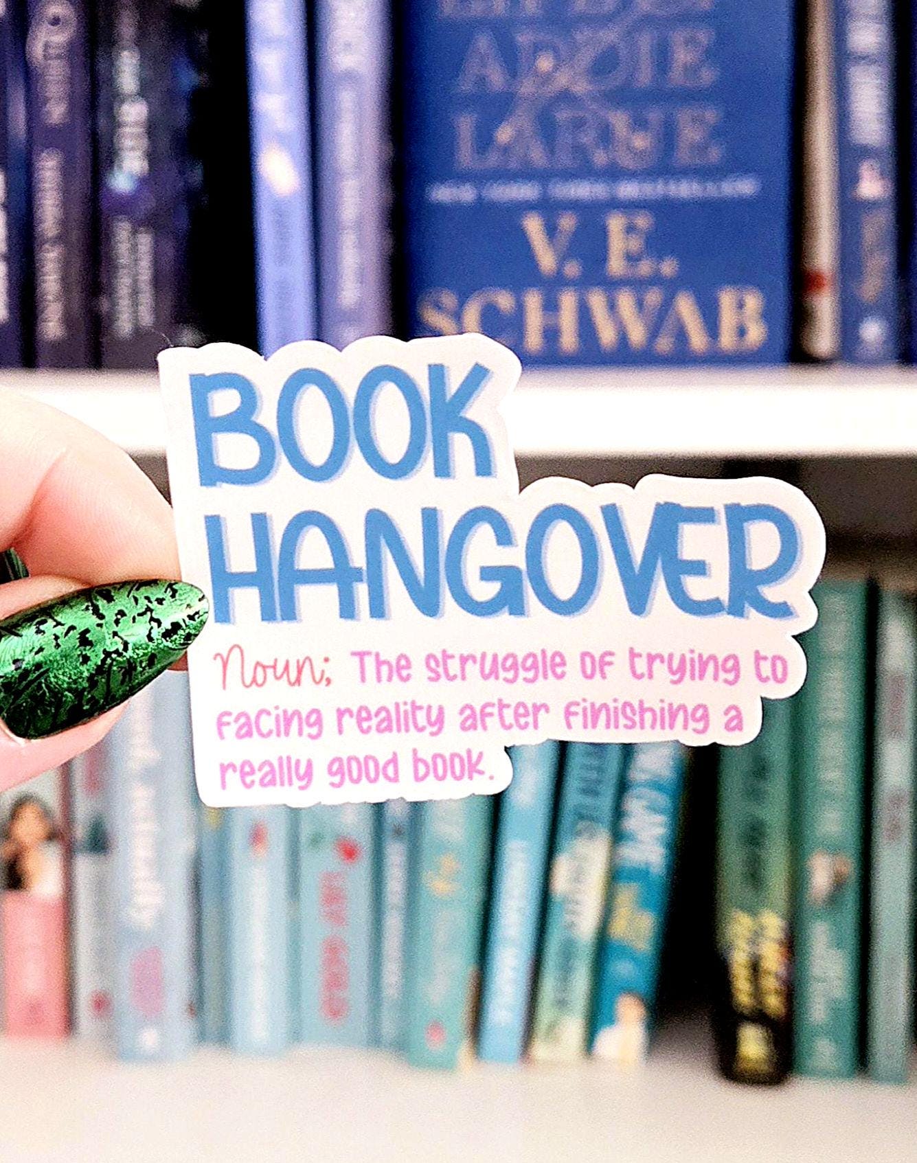 Book hangover - definition sticker - books | reader | booktok | book | meaning | kindle sticker | laptop | water resistant | bookish gifts