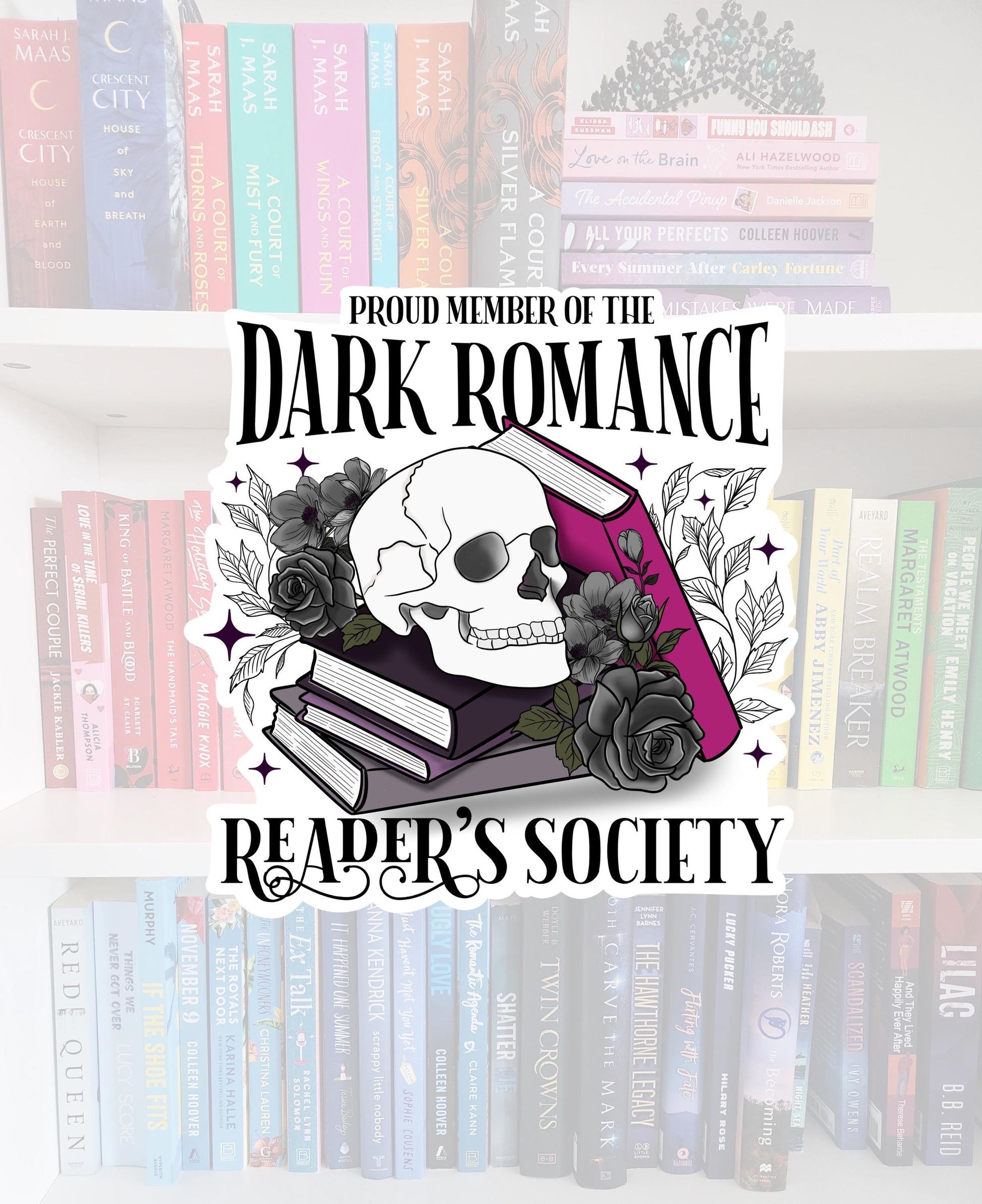 Dark romance reader’s society - bookish stickers / booktok / book addict / reader / water resistant | bookish gifts | kindle