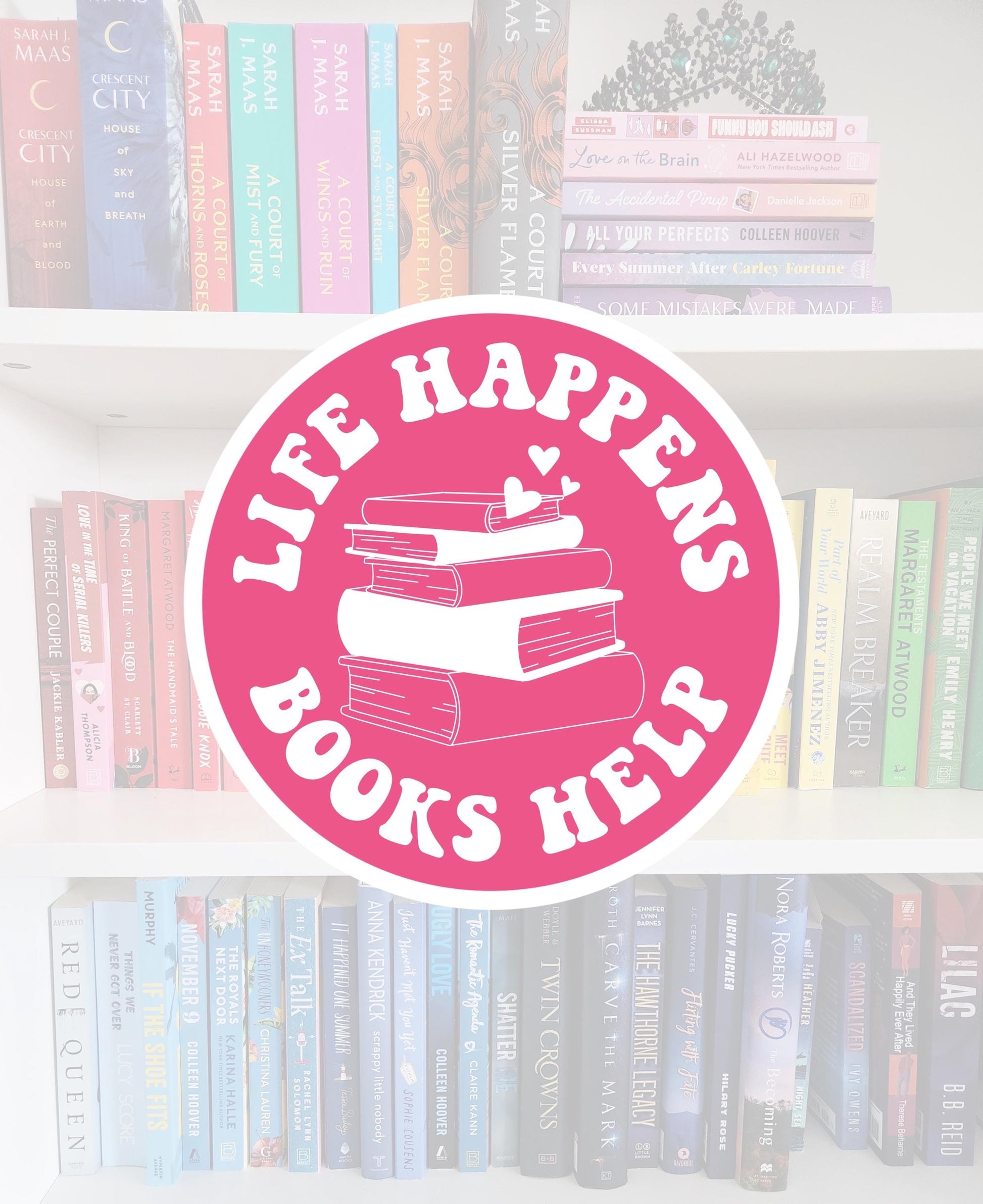 Life Happens, books help - bookish stickers | booktok | book addict | whimsy | reader | water resistant | bookish gifts | kindle stickers