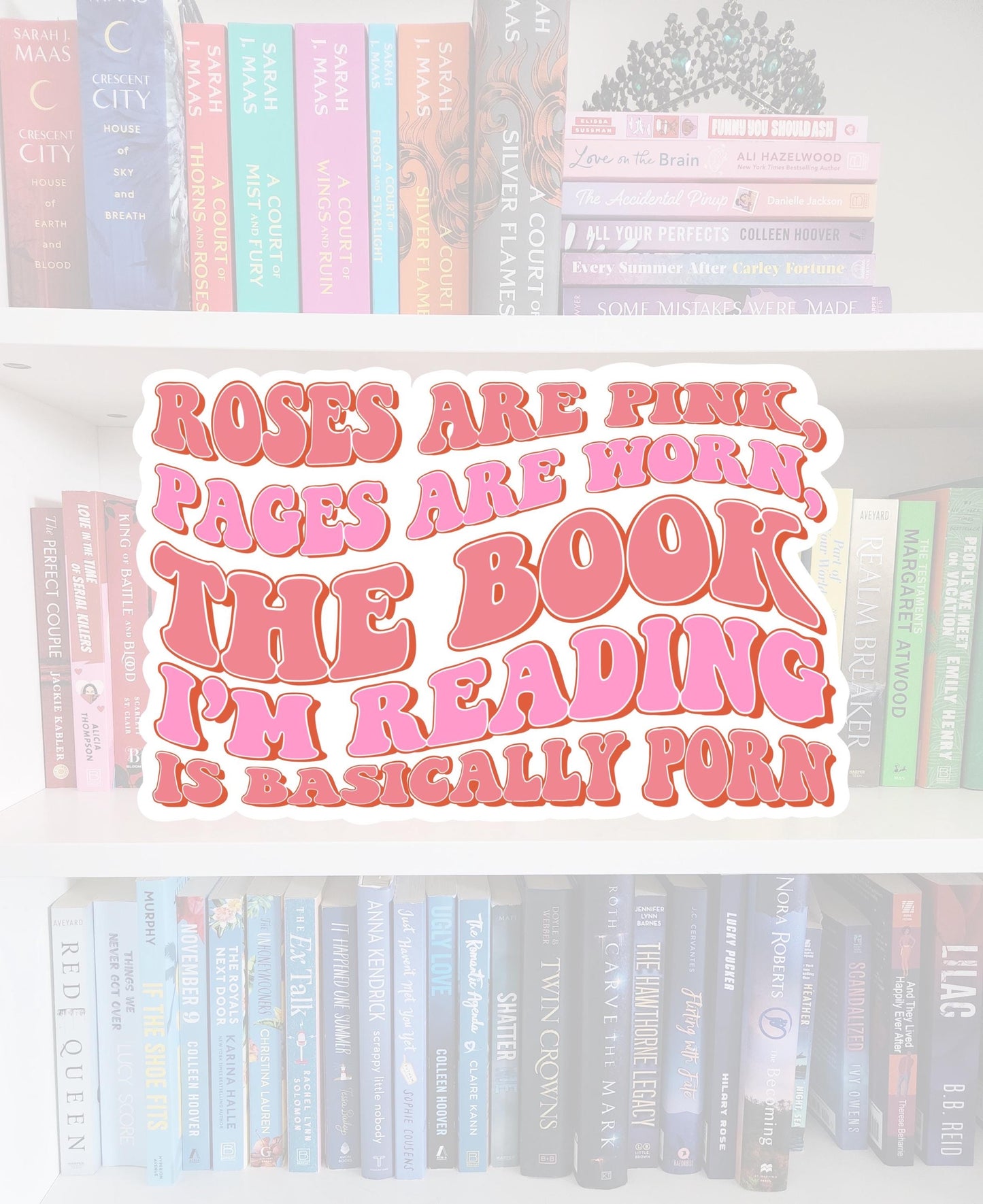 Roses are pink, pages are worn poem- bookish stickers | booktok | book addict | reader | water resistant | bookish gifts | kindle stickers
