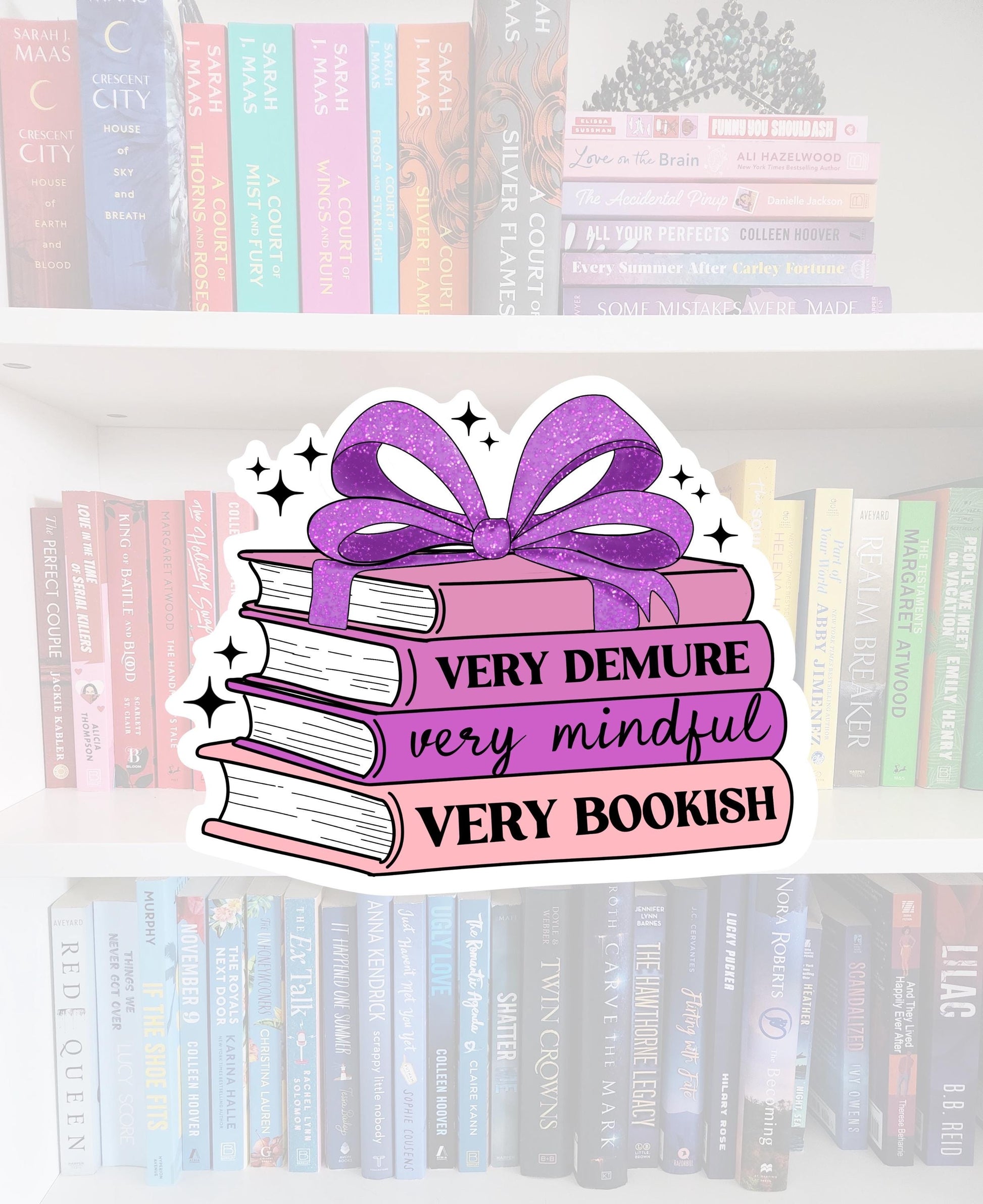 Very demure, very mindful, very bookish - bookish stickers | books | reader | water resistant | bookish gifts | kindle stickers