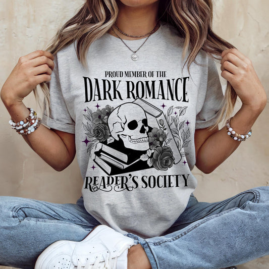 Dark Romance Reader's Society - Bookish Tee, Reading Shirt, Book Lover T-shirt | bookish gifts | book merch | apparel | tshirts