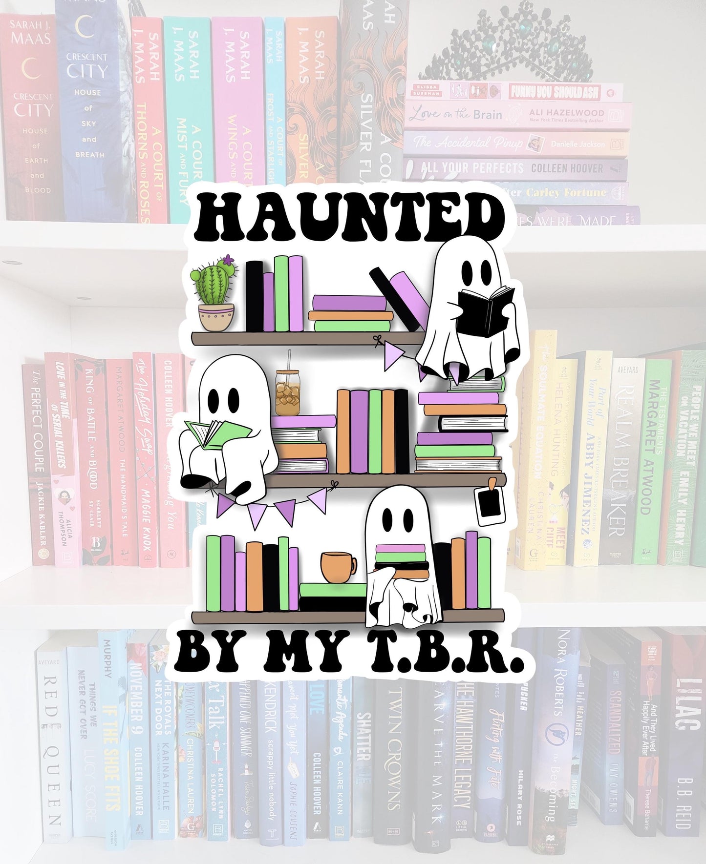 Haunted TBR Ghost Sticker – Book Lover Vinyl Decal