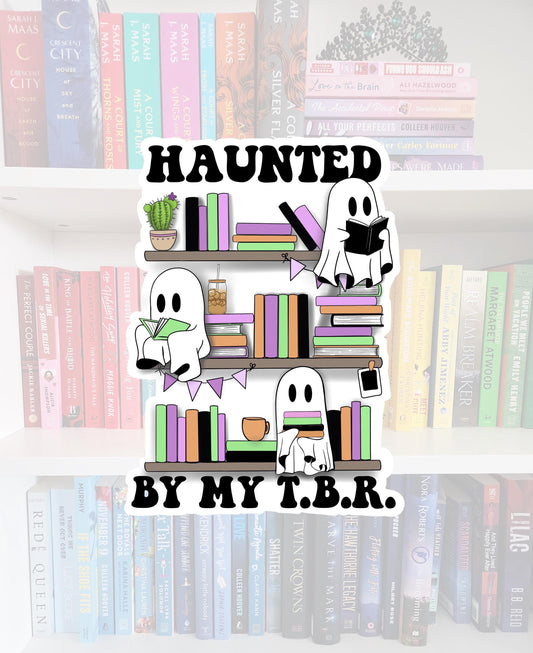 Haunted TBR Ghost Sticker – Book Lover Vinyl Decal