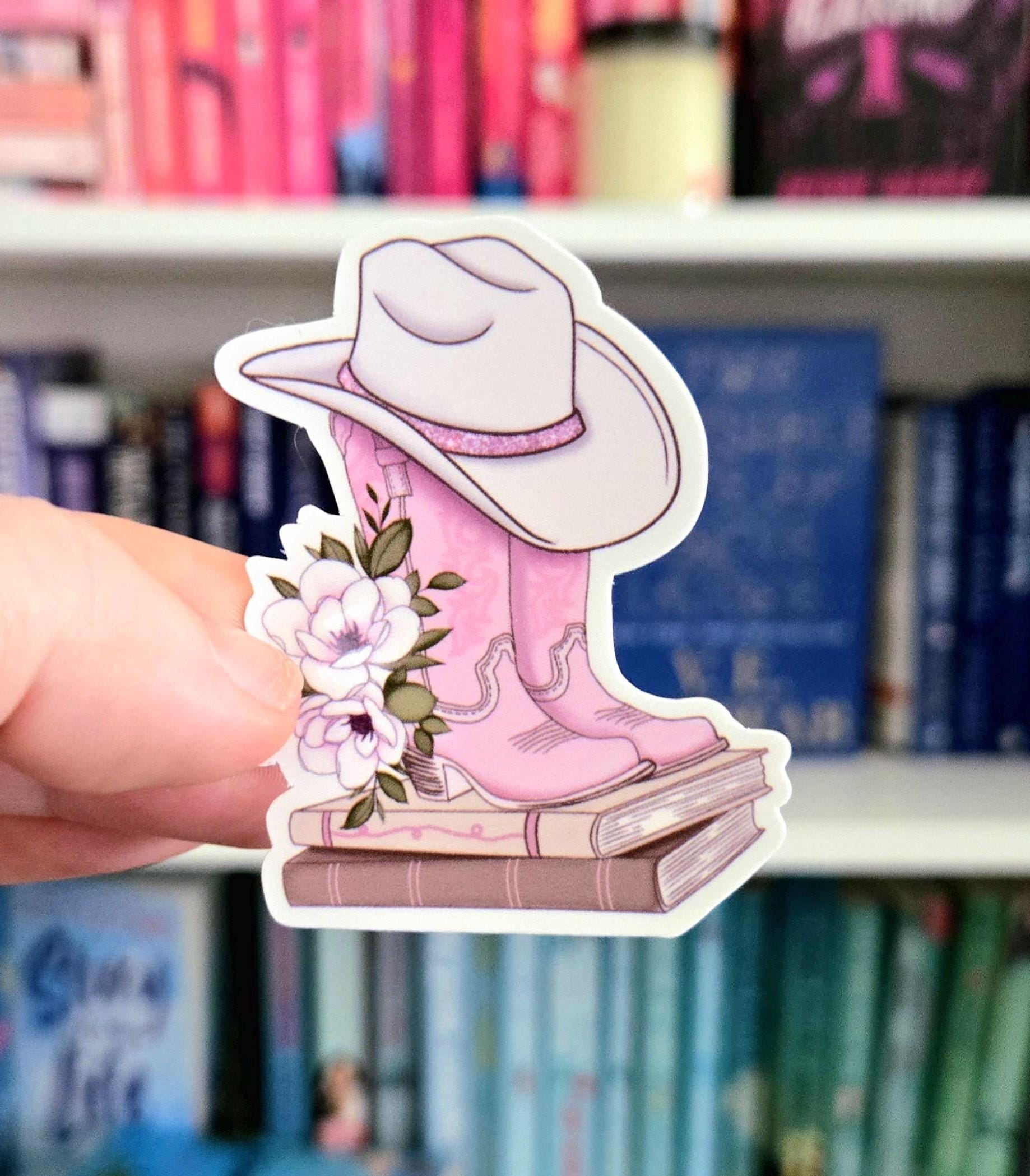 Cowboy romance - bookish stickers / booktok / book addict / reader / water resistant | bookish gifts | kindle / laptop / books / worm