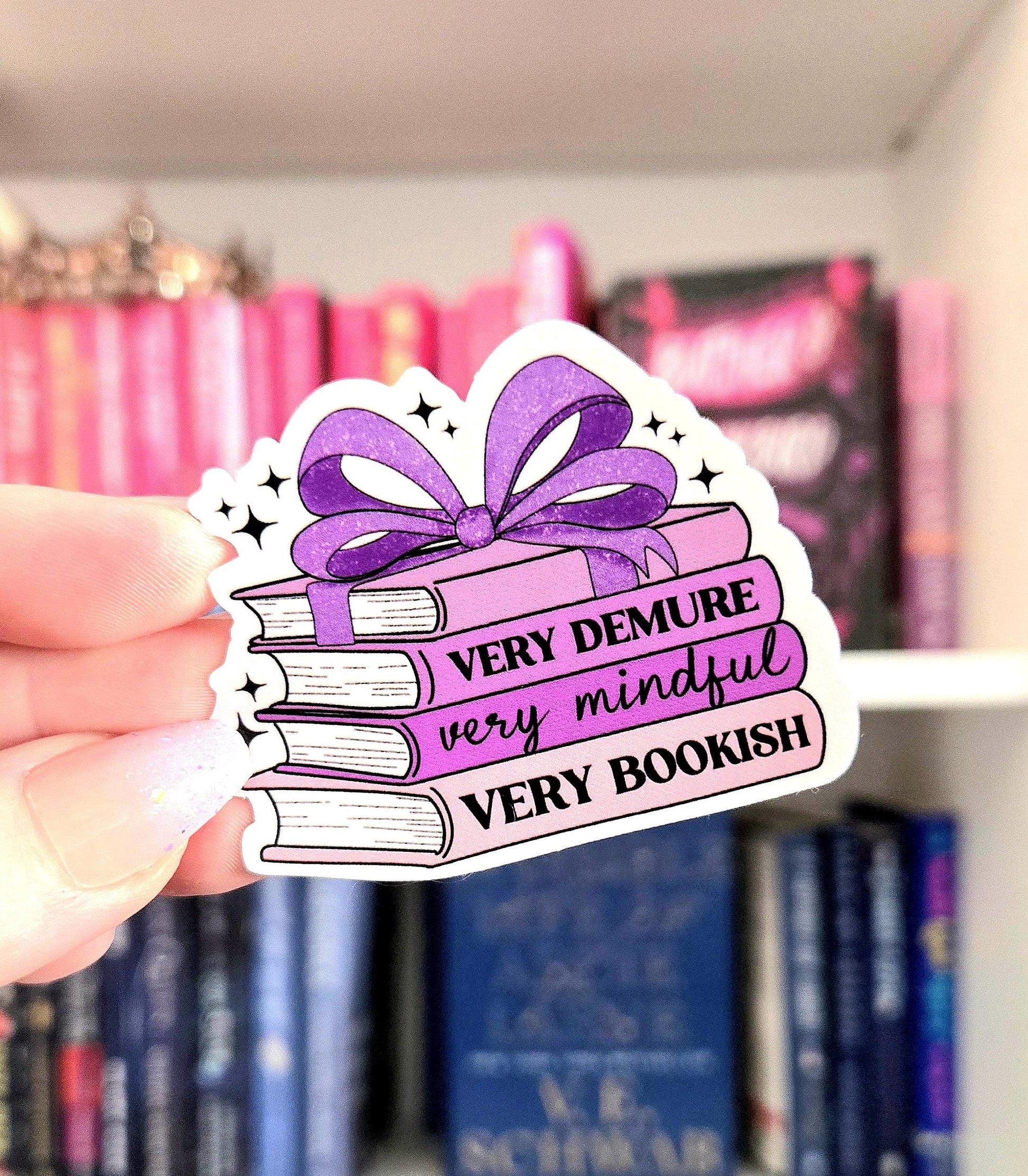 Very demure, very mindful, very bookish - bookish stickers | books | reader | water resistant | bookish gifts | kindle stickers