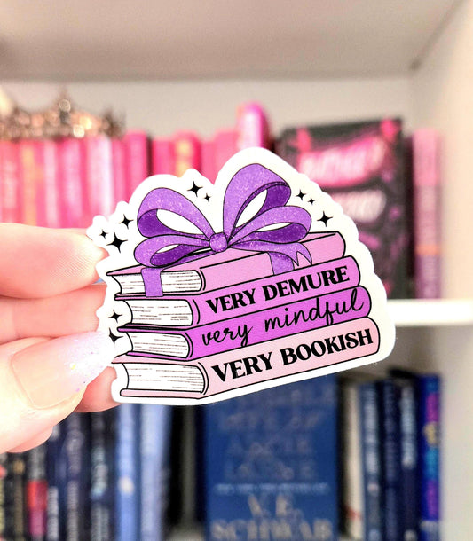Very demure, very mindful, very bookish - bookish stickers | books | reader | water resistant | bookish gifts | kindle stickers