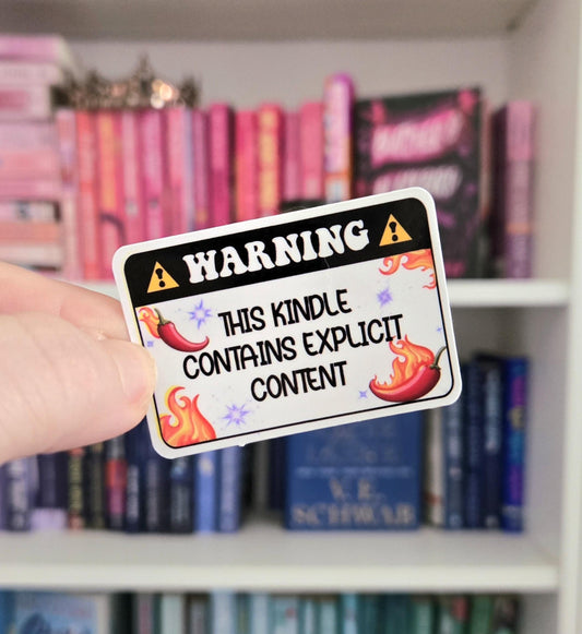 Warning! This kindle contains explicit content - bookish stickers | books | reader | water resistant | bookish gifts | kindle stickers