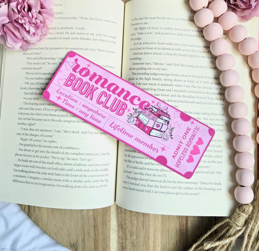 Romance Book Club ticket Bookmark | bookish | romance | page holder | bookish gifts | bookish merch | books | gifts | reader