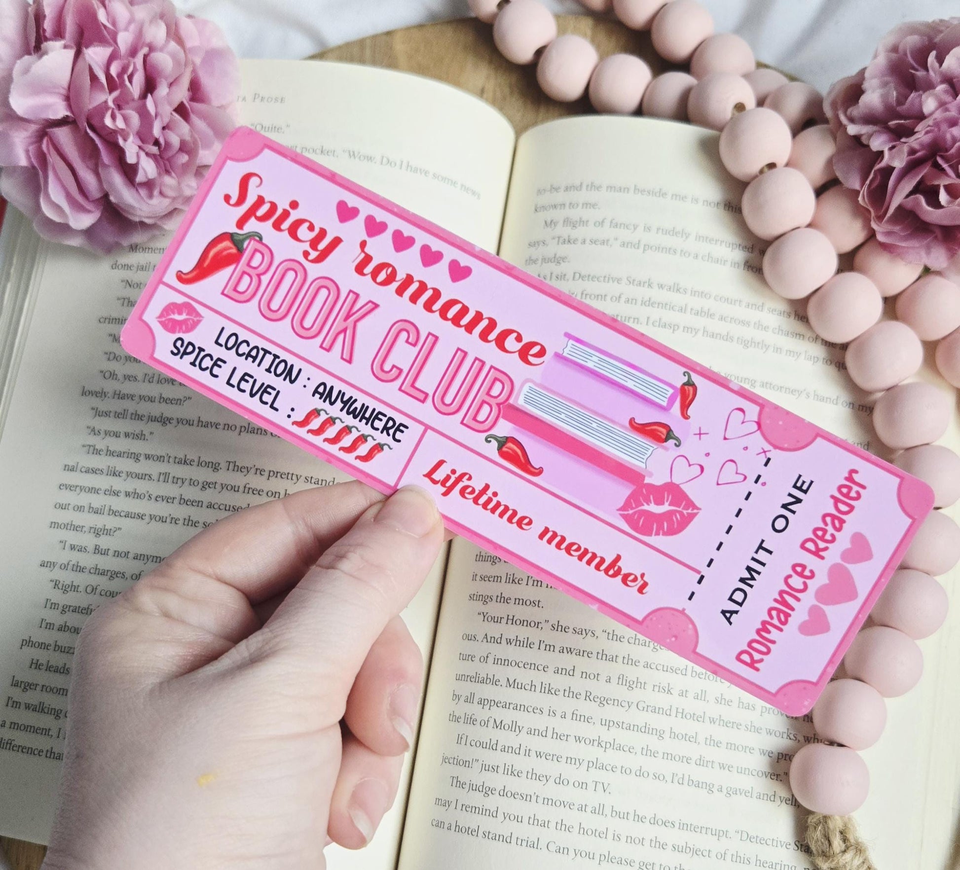 Spicy Romance Book Club Bookmark | Ticket Design