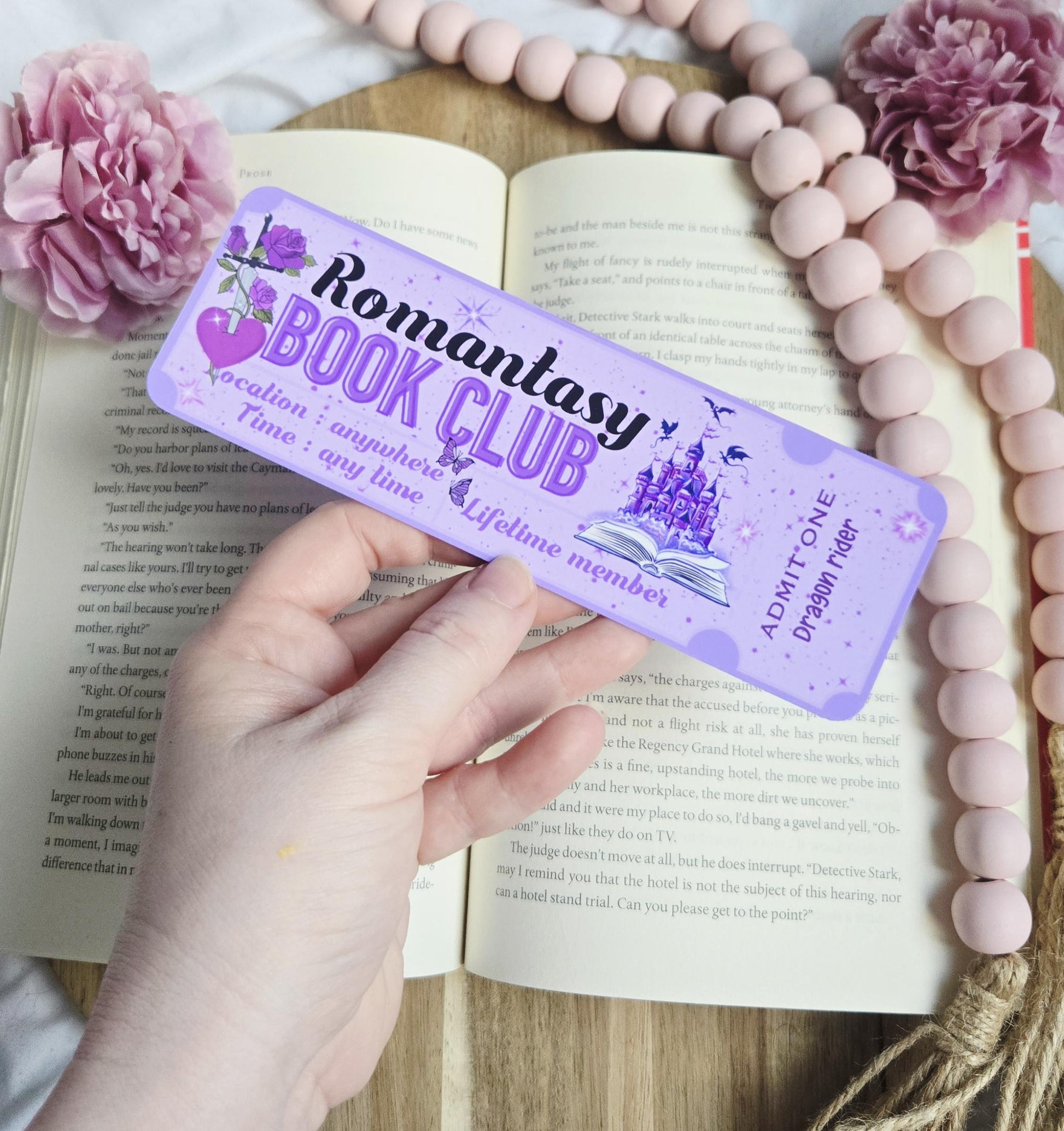 Romantasy Book Club ticket Bookmark | bookish | romance | page holder | bookish gifts | bookish merch | books | gifts | reader