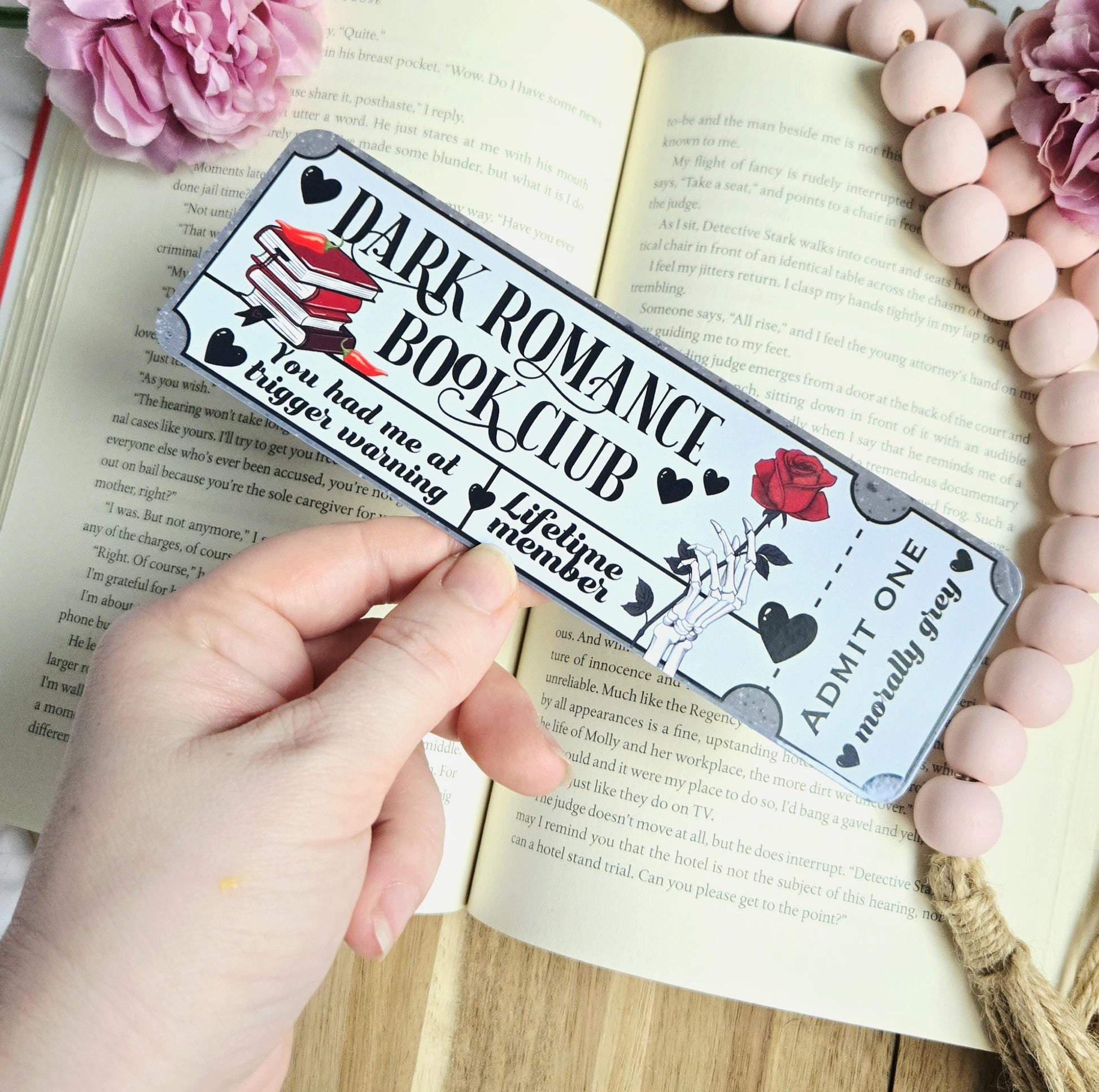 Dark Romance Book Club ticket Bookmark | bookish | romance | page holder | bookish gifts | bookish merch | books | gifts | reader