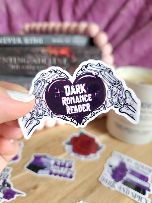 Dark Romance Reader - bookish sticker / booktok / book addict / books / reader / water resistant | bookish gifts | dark romance | skeleton