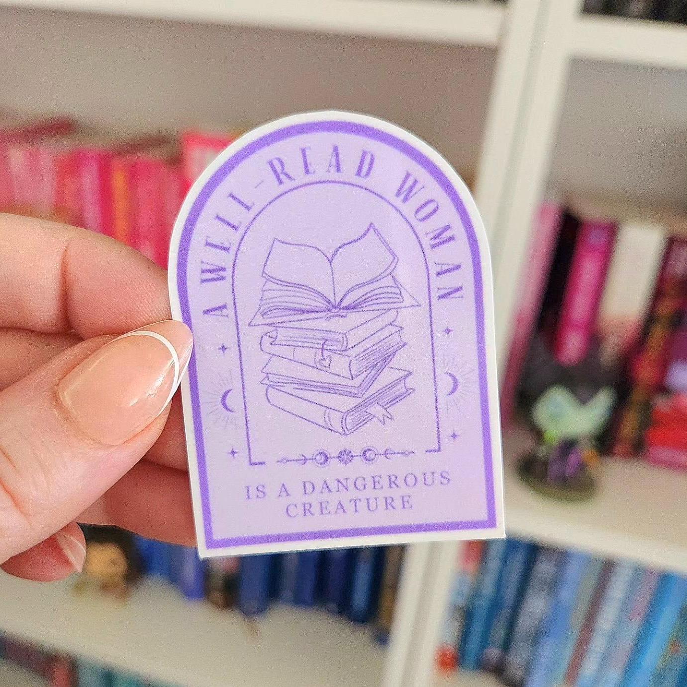 Well Read Woman Sticker - Book Lover Gift, Water Resistant