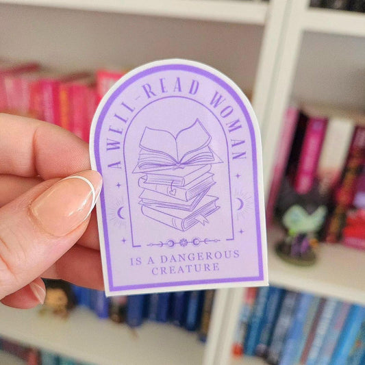 Well Read Woman Sticker - Book Lover Gift, Water Resistant