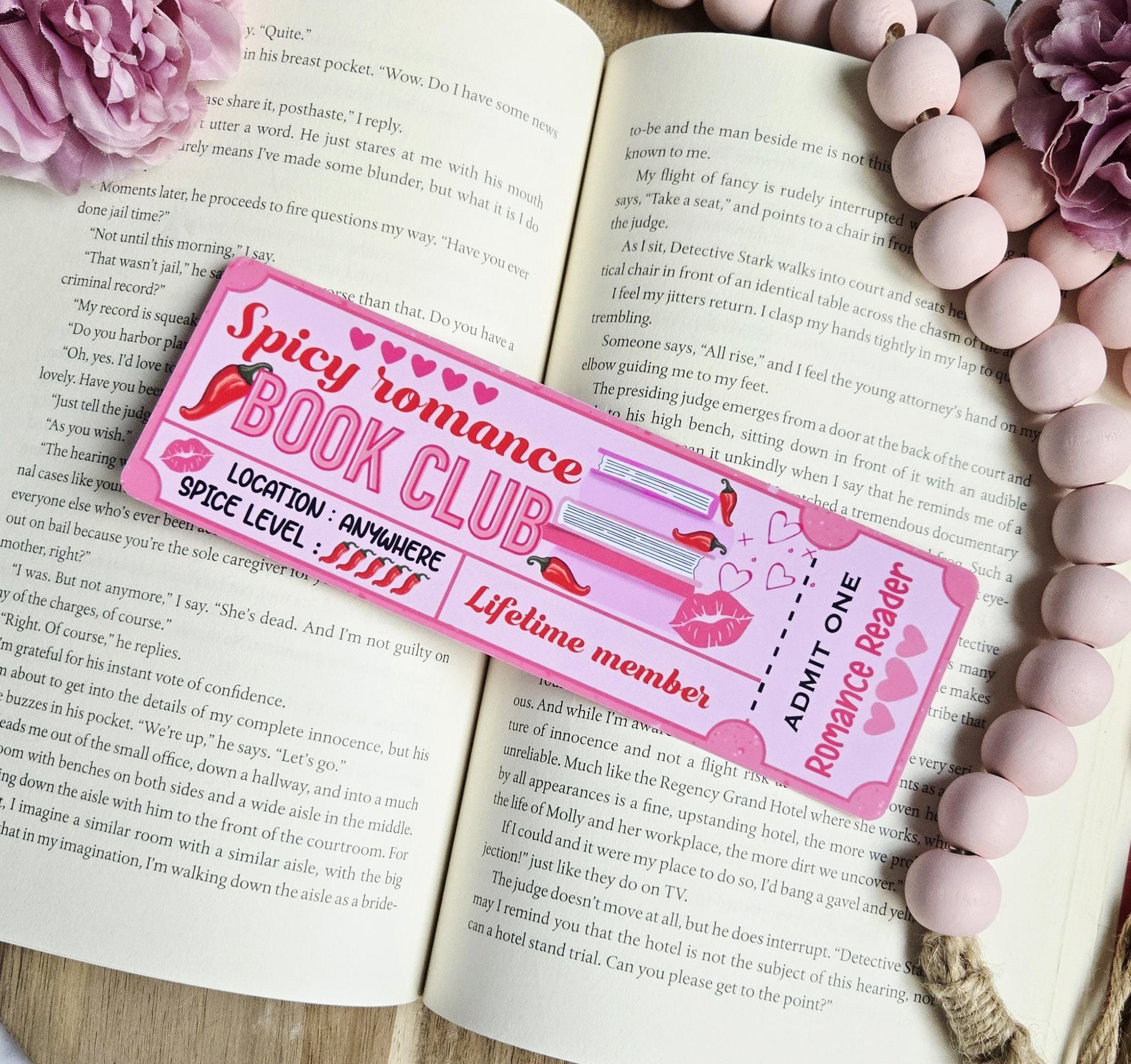 Spicy Romance Book Club Bookmark | Ticket Design