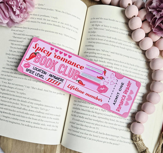 Spicy Romance Book Club Bookmark | Ticket Design