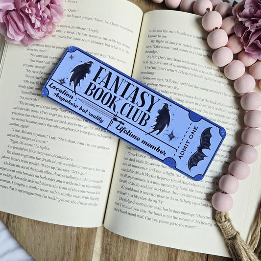 Fantasy Book Club ticket Bookmark | bookish | romance | page holder | bookish gifts | bookish merch | books | gifts | reader
