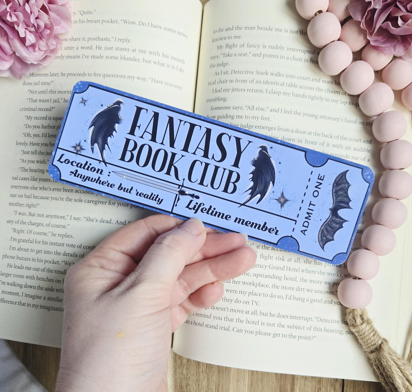 Fantasy Book Club ticket Bookmark | bookish | romance | page holder | bookish gifts | bookish merch | books | gifts | reader