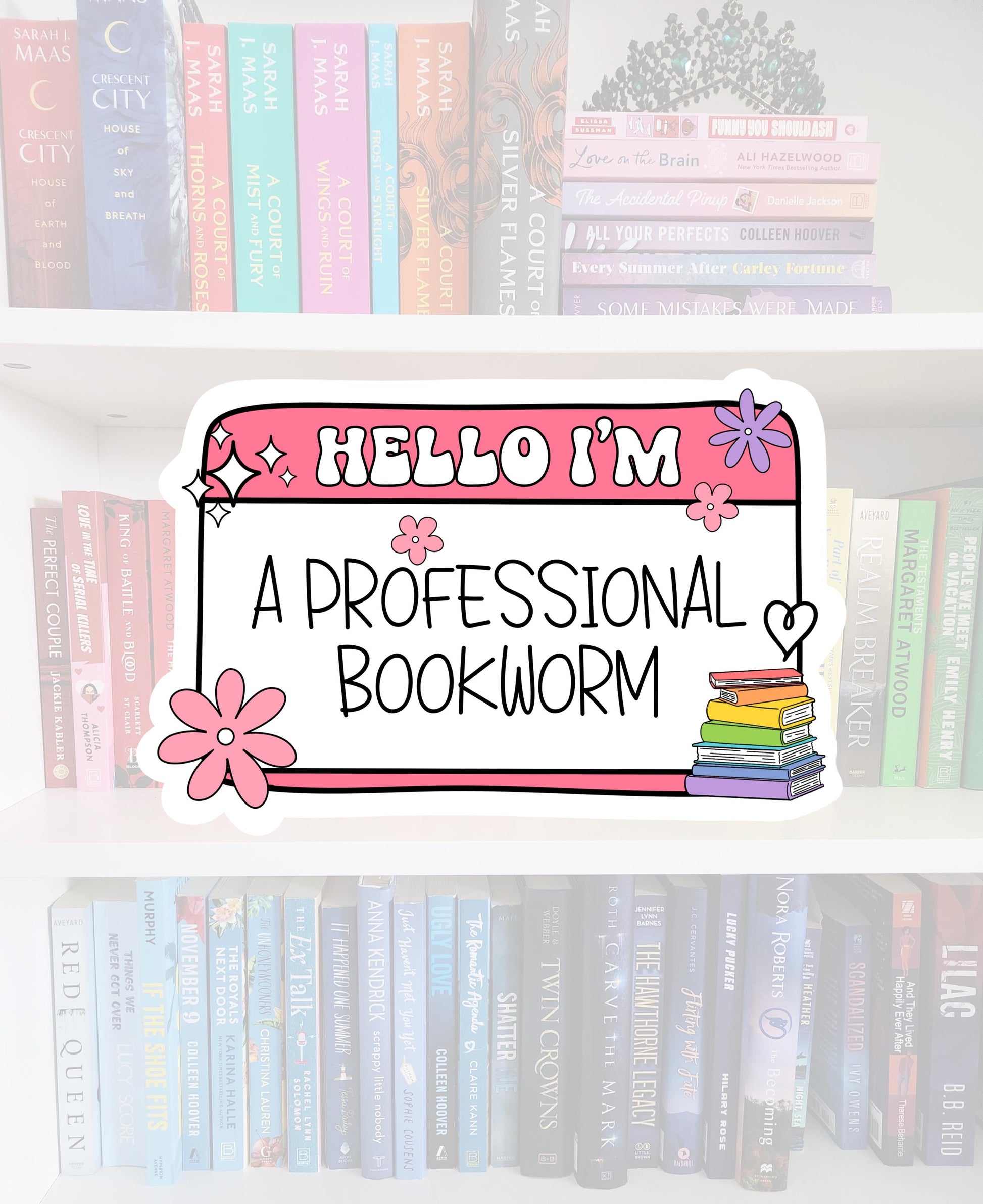 Professional Bookworm Name tag - sticker | bookish | T.B.R. | reader | water resistant | bookish gifts | kindle | laptop | books