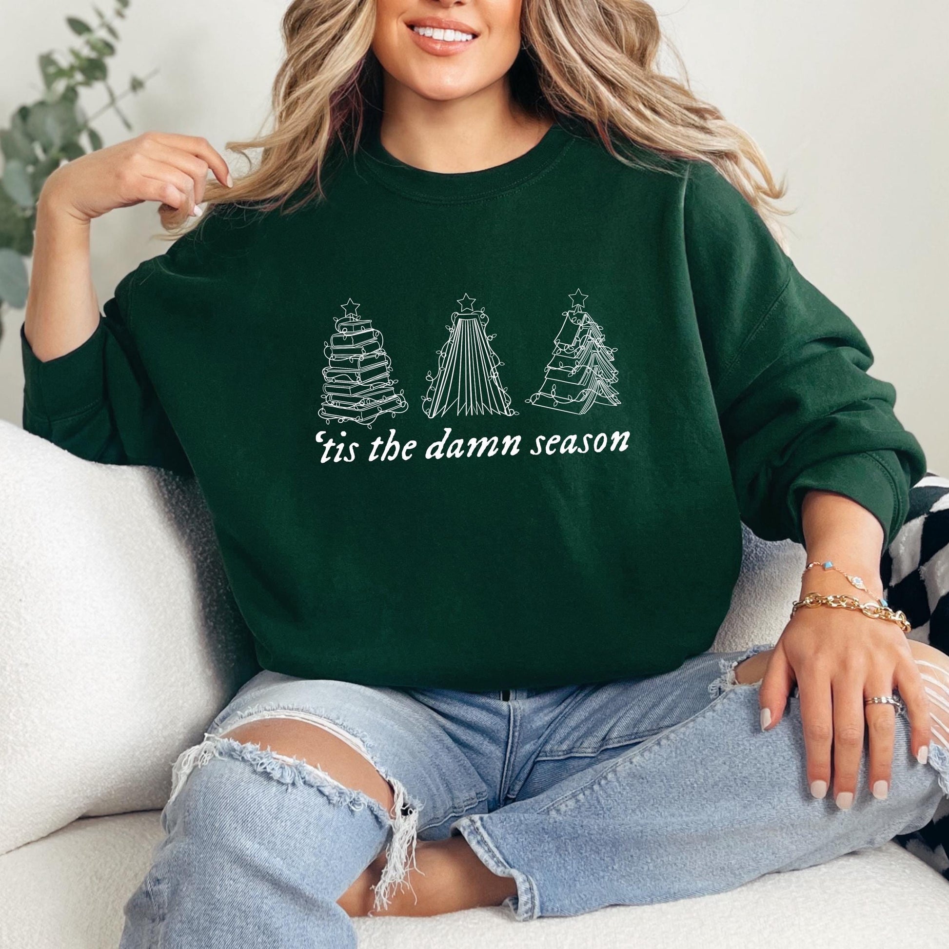 Tis The Damn Season| Bookish sweater | Reading Shirt | Clothing | bookish gifts | sweater | bookish merch