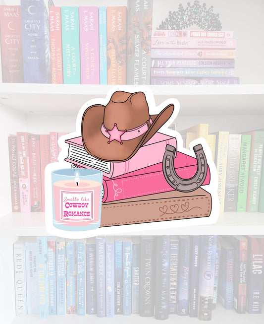 Smells like cowboy romance - vinyl Sticker, Book Lover Gift | Cowboy romance | bookish | water resistant