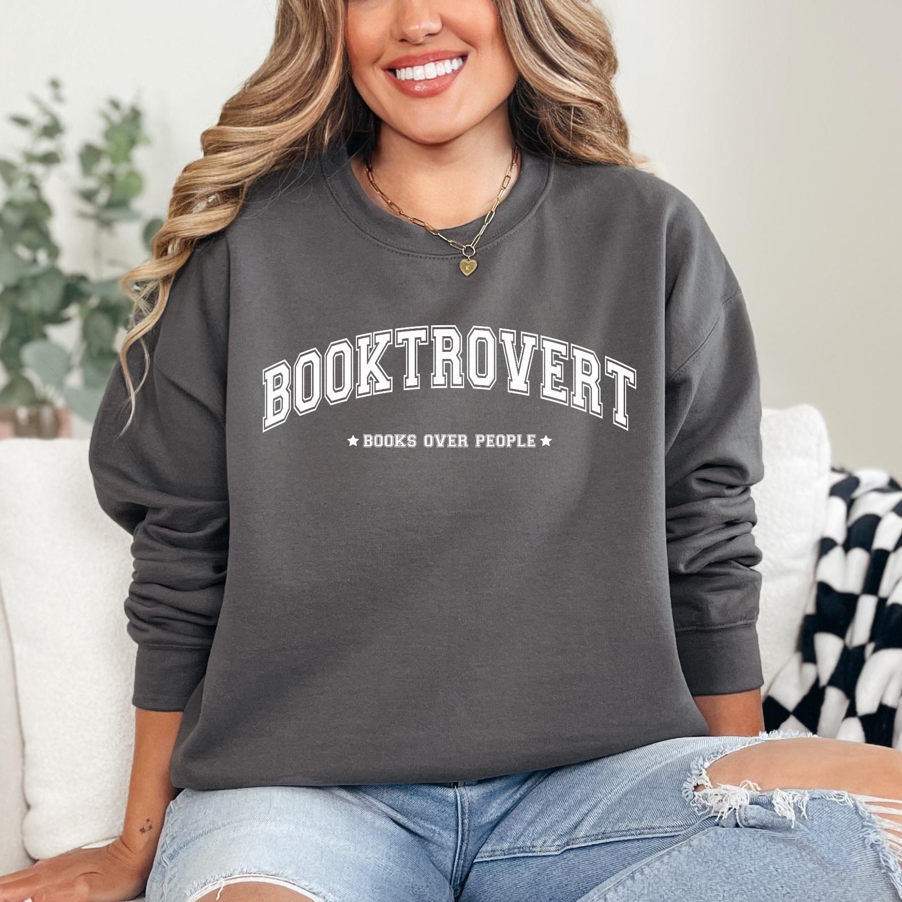 Booktrovert crewneck | Bookish sweater | Reading Shirt | Clothing | bookish gifts | sweater | bookish merch